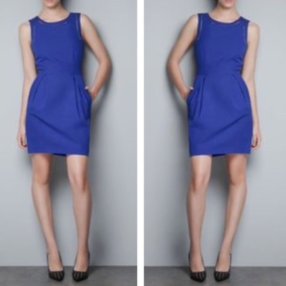 zara blue mini dress